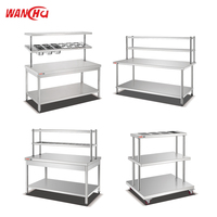 Meilleures ventes Table de travail en métal Équipement de cuisine Table de préparation en acier inoxydable avec étagère inférieure Table de travail avec étagère supérieure