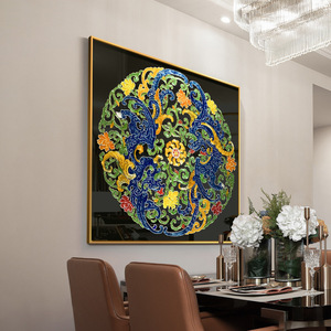 Peinture décorative artisanale en émail coloré, filigrane peint à la main, luxe léger haut de gamme pour la décoration intérieure, cadeau HP-095 Fait main A - Product Image 2