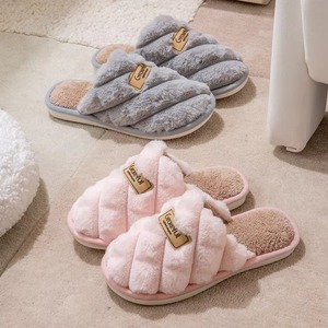Chaussons en coton pour femmes et hommes âgés 2024 Bout fermé Utilisation intérieure à domicile Antidérapant Doux et chaud Semelles épaisses Automne Hiver - Product Image 6