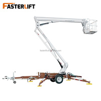Grue à pont télescopique électrique 12-28m à câble métallique, montée sur remorque, capacité de levage 300kg pour la construction – Vente directe usine