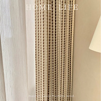 Cortinas Modernas de Lujo con Rayas Marrones para Ventanas de Techo, Cortinas Opacas de Poliéster Grueso de Alta Gama para Sala de Estar