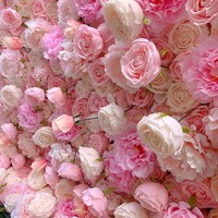 Mur de fleurs artificielles en soie rose enroulable de luxe pour mariage et extérieur, livraison rapide