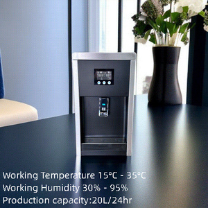 Generatore d'acqua atmosferico da tavolo da 20L/giorno per uso domestico, estrae l'acqua dall'aria con un'umidità dell'aria del 80% - Product Image 2