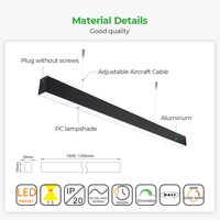 Luminaire LED linéaire à 3 puissances sélectionnable 3CCT en aluminium facile à relier pour le lustre suspendu de forme longue pour le bureau à domicile