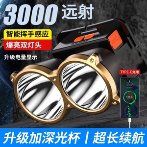 Dual Led Headlamp 2500 Mmah Rechargeable Adjustable For Hiking Camping Search Patrol - Product Image 2
