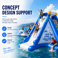 Modèle de toboggan gonflable géant personnalisé, PVC imperméable pour l'extérieur, avec base gonflable, adapté aux parcs d'attractions marins