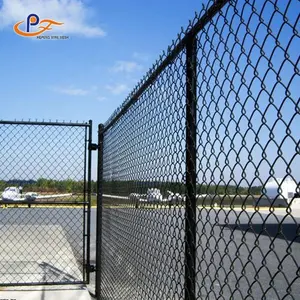 Giá rẻ nhúng nóng mạ kẽm sử dụng màu đen an ninh CHAINLINK hàng rào dây chuỗi liên kết hàng rào để bán
