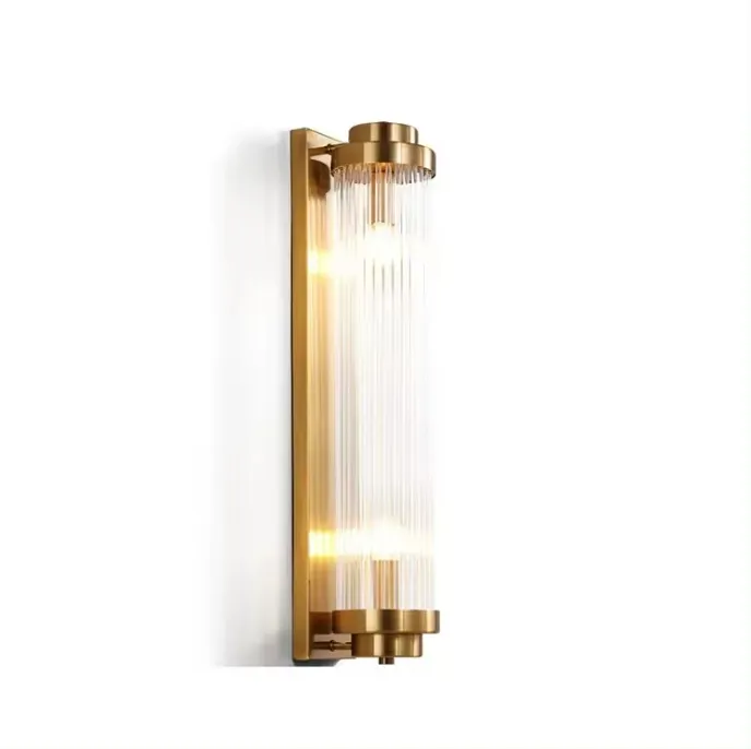 مصباح حائط ذهبي كلاسيكي من الزجاج يصلح لممرات الفنادق من المصنع مصباح يعلق على الحائط كديكور جداري