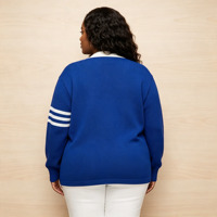 Pulls et Manteaux Tricotés Personnalisés Unisexe Hiver pour Femmes et Hommes KTY Sorority, Cardigans Bleus Ornés d'un Badge d'Association Personnalisé