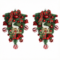 Guirlande de Noël artificielle en PVC, grande décoration, couronne, rideau de porte, ornement suspendu, décoration inversée pour escalier, porte ouverte