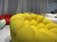 Chaise de loisirs moderne nordique en tissu velours citrouille Relax Accent Chair Furniture Bubble Sofa
