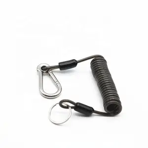 Corde de sécurité personnalisée en acier inoxydable corde de plongée pêche ressort de câble hélicoïdal outil rétractable longe pour la sécurité