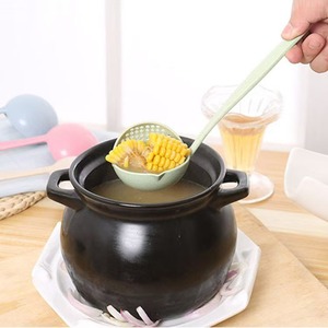 Huishoudelijke tarwehalm Hot Pot lepel, milieuvriendelijk, vaatwasmachinebestendig, PP plastic, lange steel - Product Image 6