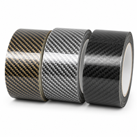 Rollo de Adhesivo Negro de Fibra de Carbono 3D 4D para el Umbral de la Puerta del Coche y el Parachoques Trasero