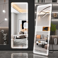 Miroir mural intelligent LED sur mesure, grand format, moderne, avec écran tactile, pour salle de bain d'hôtel