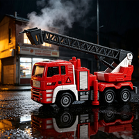 Camion de pompiers RC 4 canaux en gros avec échelle extensible, télécommande 27 MHz, recharge USB, jouet moteur télécommandé pour enfants et garçons, idéal comme cadeau