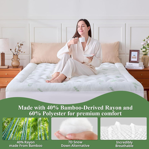 <span class=keywords><strong>Surmatelas</strong></span> en bambou épais avec poches profondes, rafraîchissant naturellement pour les personnes ayant chaud la nuit, pour soulager les douleurs dorsales - Product Image 5