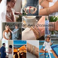 Bracelet chaîne tennis en acier inoxydable plaqué or 18 carats, étanche, 4 mm, avec diamants et pierres de moissanite, pour homme