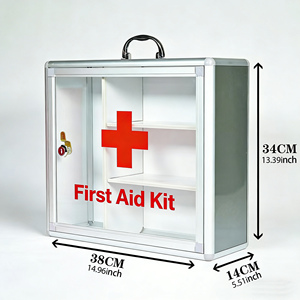 Boîte de rangement médicale murale sécurisée en aluminium avec serrure à clé, portable pour couloirs scolaires et espaces publics - Product Image 6