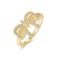 Cincin Tunangan Moissanite Model Bowknot 925 Emas 18K, Cincin Perak Sterling Marquise, Cincin Moissanite untuk Wanita Perhiasan Fashion Hadiah
