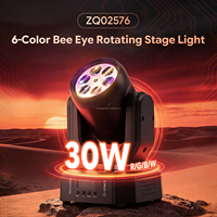 Projecteur LED DMX à tête mobile 30W R/G/B/W/Y/Rose Effet Faisceau Nid d'Abeille pour Mariage, DJ, Fête, Bar, Scène