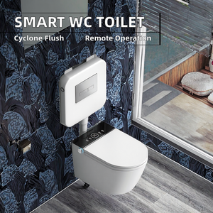P-Trap Drainage Mural et Télécommande <span class=keywords><strong>Eau</strong></span> Flip Automatique <span class=keywords><strong>Toilette</strong></span> Intelligente pour Femmes avec Economiseur WC Conception Intelligente - Product Image 2