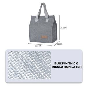 Sac de pique-nique isotherme personnalisable en tissu Oxford avec logo, sac à déjeuner portable vintage pour étudiants, design tendance, vente en gros - Product Image 4