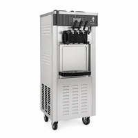 Machine à glace molle commerciale à trois saveurs en acier inoxydable, automatique, économe en énergie, vente en gros, approvisionnement en vrac