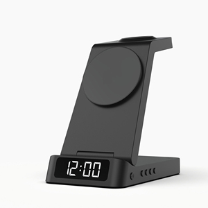<span class=keywords><strong>Cargador</strong></span> Inalámbrico Plegable 3 en 1 de 15W con Pantalla de Reloj para <span class=keywords><strong>iPhone</strong></span>, <span class=keywords><strong>Apple</strong></span> <span class=keywords><strong>Watch</strong></span> <span class=keywords><strong>y</strong></span> <span class=keywords><strong>AirPods</strong></span> - Product Image 1