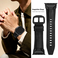 Bandjoy OEM Vente en gros de bracelets de montre en cuir véritable rétro Crazy Horse avec connecteurs métalliques, bracelets de remplacement pour Apple Watch Ultra 4