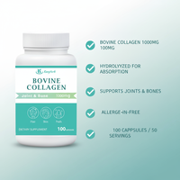Complément de collagène personnalisé OEM pour soutenir l'immunité et l'énergie, capsules de collagène bovin hydrolysé de qualité alimentaire