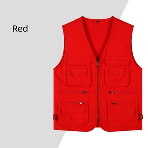 Gilet de travail pour hommes en coton pur épais, respirant, anti-rétrécissement, multi-poches, idéal pour la photographie, avec logo personnalisé imprimé - Product Image 3