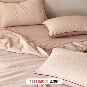 Grass & Wood Natural Cotton Linen Blend Air Conditioning Quilt Set 2 Jin Summer Breathable Retro Jacquard <b>Bedding</b> - Product Image 1