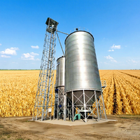 Silo à céréales en acier galvanisé pour le stockage du maïs, du blé et du soja, silo de stockage de céréales pour ferme avec élévateur à godets