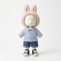Poupée en plastique personnalisée OEM de 15 cm, jouet en peluche rembourré avec visage en vinyle, vêtements et chaussures souples pour poupée