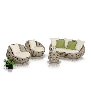 Sofá moderno de lujo, conjunto de jardín, muebles de jardín de ratán, muebles de exterior