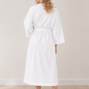 Accappatoio di Lusso a Maniche Lunghe per Donna, Personalizzabile, 100% <span class=keywords><strong>Cotone</strong></span>, Vestaglia con Cintura Stile Kimono, Abbigliamento <span class=keywords><strong>da</strong></span> <span class=keywords><strong>Notte</strong></span> - Product Image 4