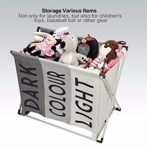 <span class=keywords><strong>HOMEST</strong></span> cesta de lavandería 3 secciones gran cesto de ropa sucia de Clasificador para cuarto de baño plegable cesta - Product Image 2