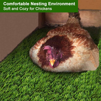 Tapis de nidification pour poulets 12*12 pouces, lavables, en herbe artificielle – pour poulaillers et pelouses de jardin