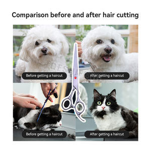 Forbici per la toelettatura per cani portatili e durevoli in acciaio inossidabile con punte rotonde sicure e comode cesoie per gatti - Product Image 2