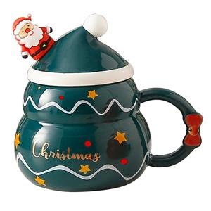 Tazas de Cerámica Navideñas al por Mayor, Taza de Cerámica de Santa Claus, Tazas para Café y Leche con Tapa y Cuchara, Lindos Regalos de Año Nuevo - Product Image 5