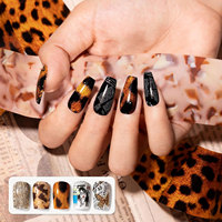 Colle à ongles professionnelle Hanyi transparente anti-adhésive sans résidu pour transfert de feuilles avec contrôle auto-nivelant en flacon, style designer