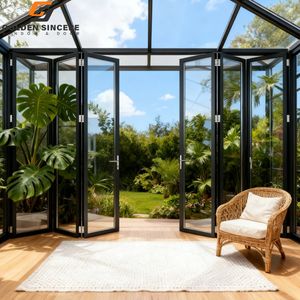 Porte accordéon pliante en verre et aluminium GS pour entrée de villa ou patio extérieur - Product Image 6
