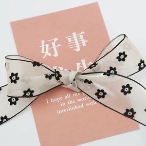 Bande tissée de fil coulant de style coréen 100% polyester matériel 3.8cm largeur mode motif imprimé - Product Image 4