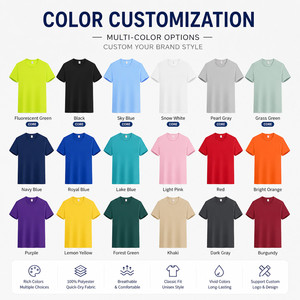 เสื้อยืดเดนิมสปอร์ตโลโก้สั่งทำ 100% โพลีเอสเตอร์ แห้งเร็ว 140 กรัม น้ำหนักเบา สำหรับออกกำลังกาย ยิม แบรนด์ส่วนตัว ชุดยูนิฟอร์มทีมบริษัท - Product Image 3