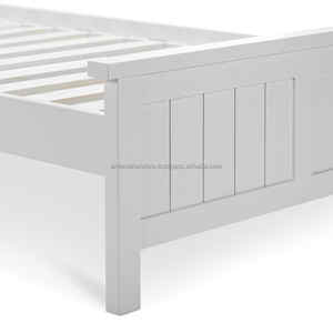 Contemporary <b>Single</b> Children's <b>Bed</b> in Modern Minimalist Design <b>White</b> Wood <b>Frame</b> Bedroom Indoor Decoration for Hotel Apartment - Product Image 5