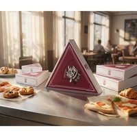 Boîte à pizza en carton ondulé 3 plis recyclable avec gaufrage et pelliculage mat, base renforcée pour les cafés