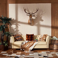 Simulation de tête de cerf en forme de cerf ample, figurine de décoration murale, style américain et nordique, salon, cheminée, Bar, véranda, Club