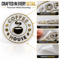 Autocollant de transfert métallique électroformé personnalisé, logo métallique 3D pour les emballages de café, les tasses et les boîtes cadeaux