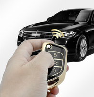 Accessoires de voiture bord doré souple tpu télécommande de voiture modifiée porte-clés couverture fob entièrement étui de protection pour xhorse